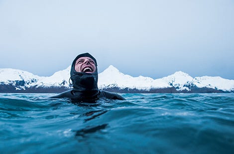 Mick Fanning on The Search in icy waters